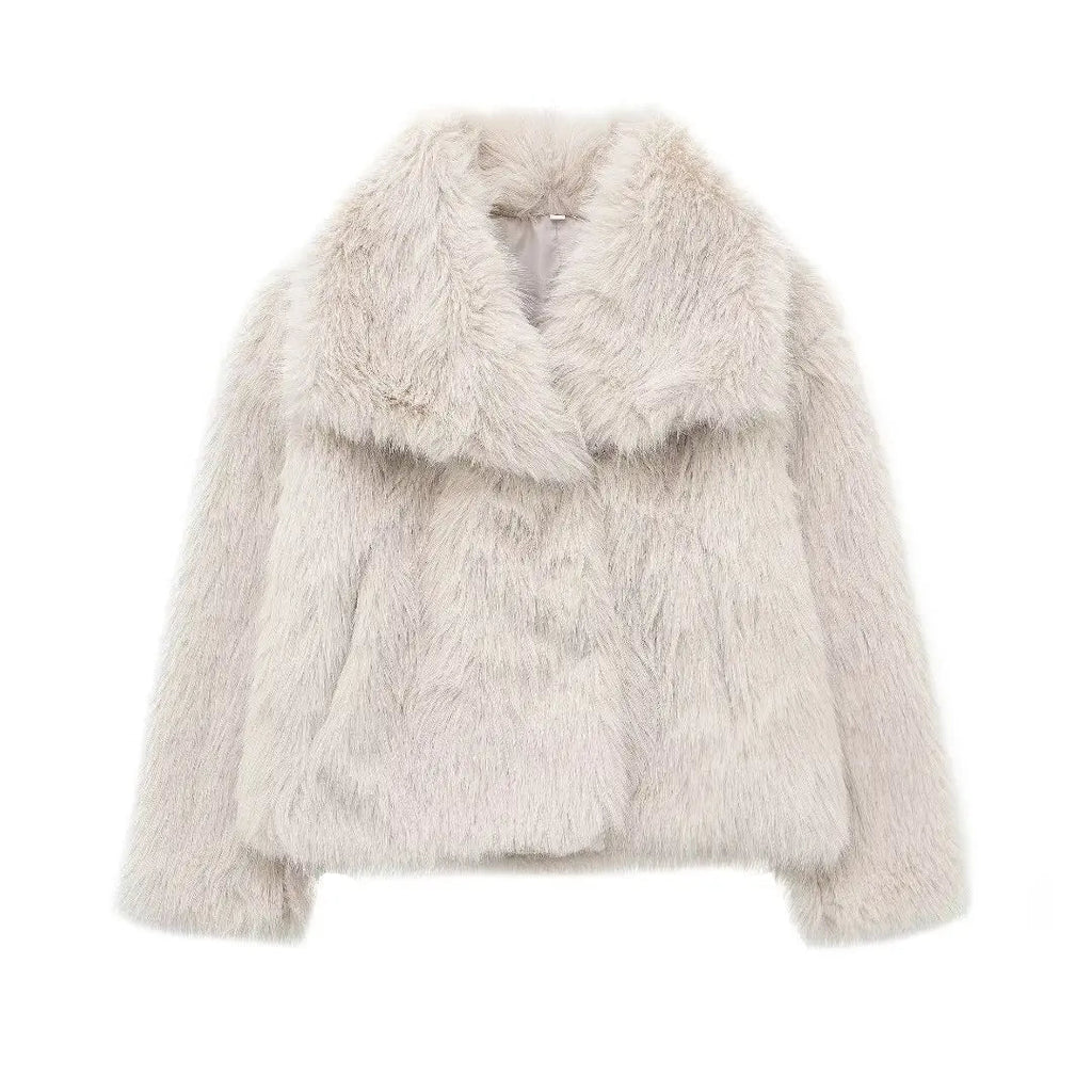 Chic Elegant Faux Fur Coat