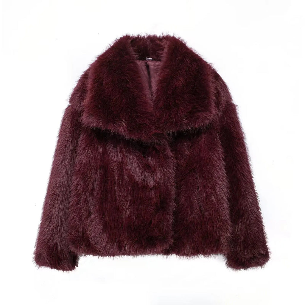 Chic Elegant Faux Fur Coat