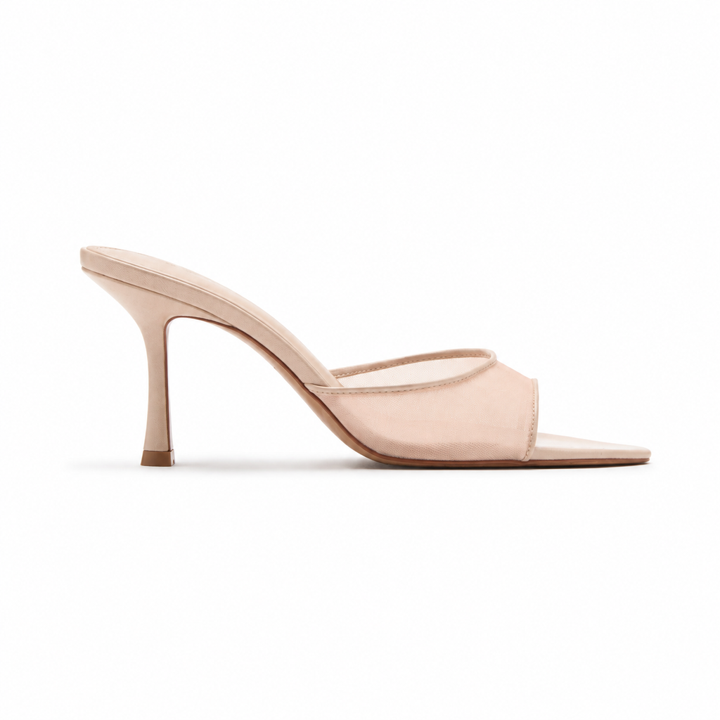 Baziers Noir Mesh Heels