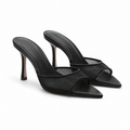 Baziers Noir Mesh Heels
