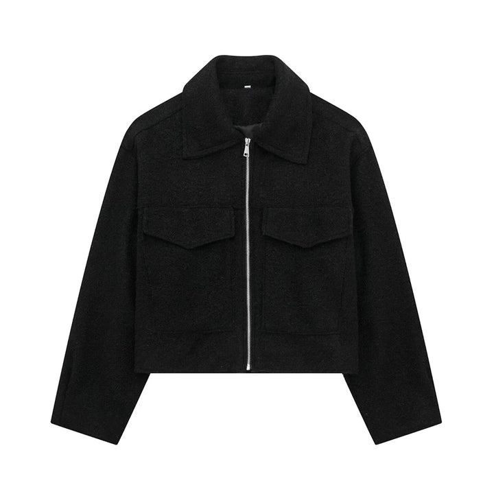 Textured Pocket Detail Bomber Jacket