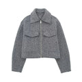 Textured Pocket Detail Bomber Jacket