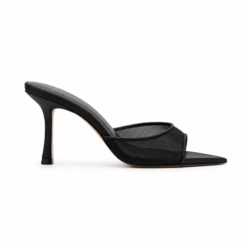 Baziers Noir Mesh Heels