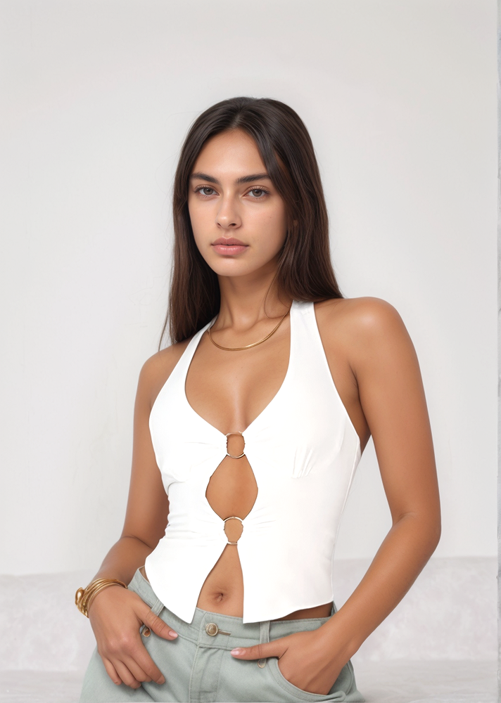 Chic Halter Backless Crop Top