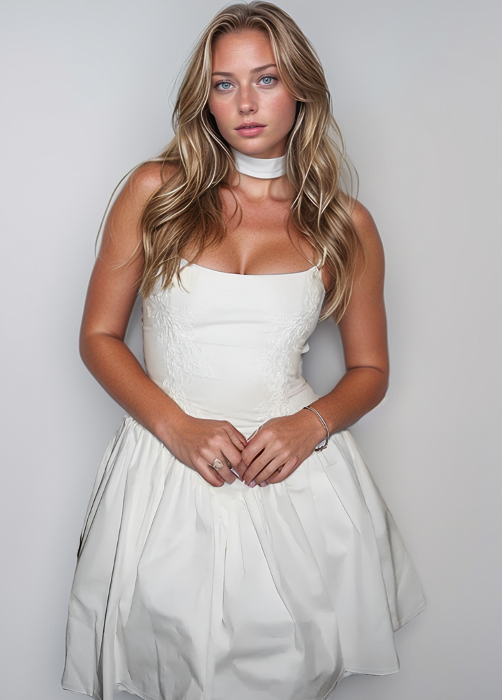 Elegant White Satin Mini Dress