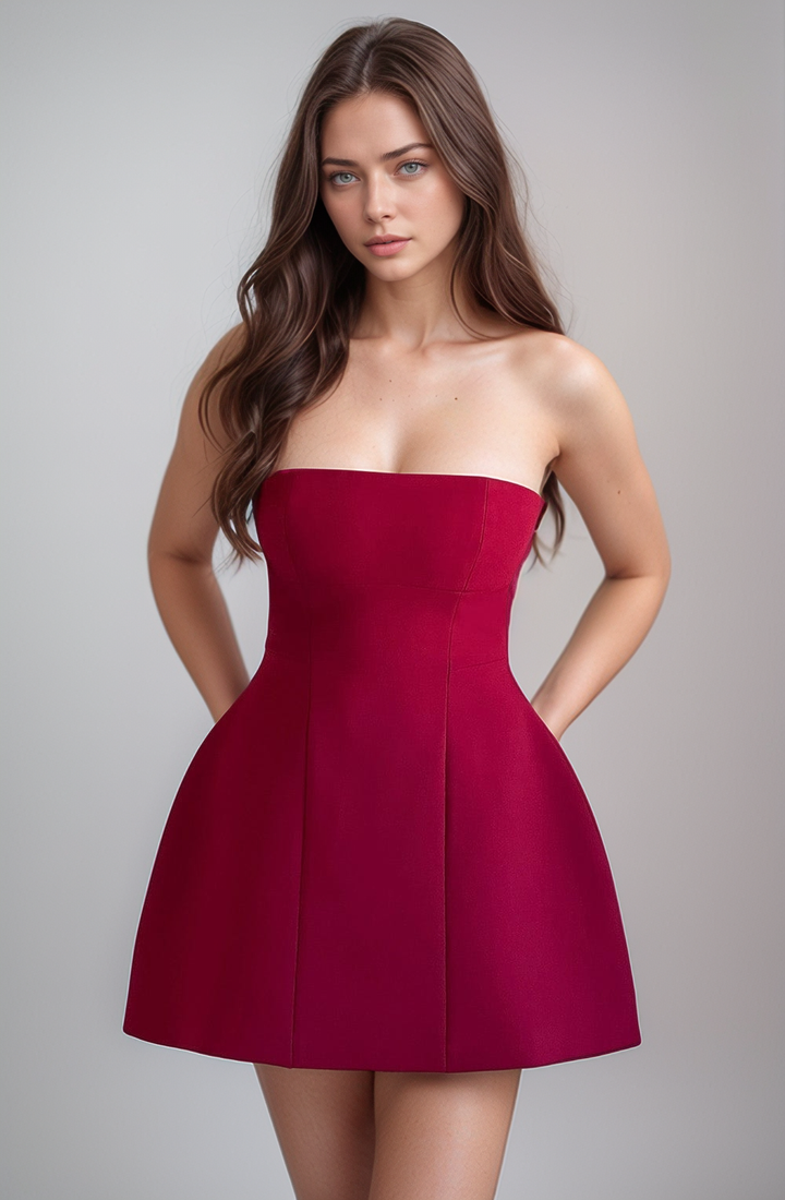 Timeless Strapless Mini (Red)