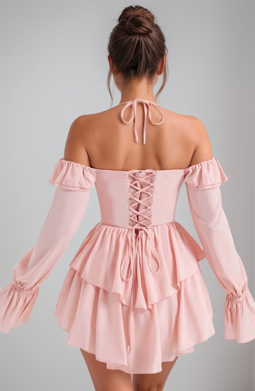 Blush Ruffle Off-Shoulder Dress