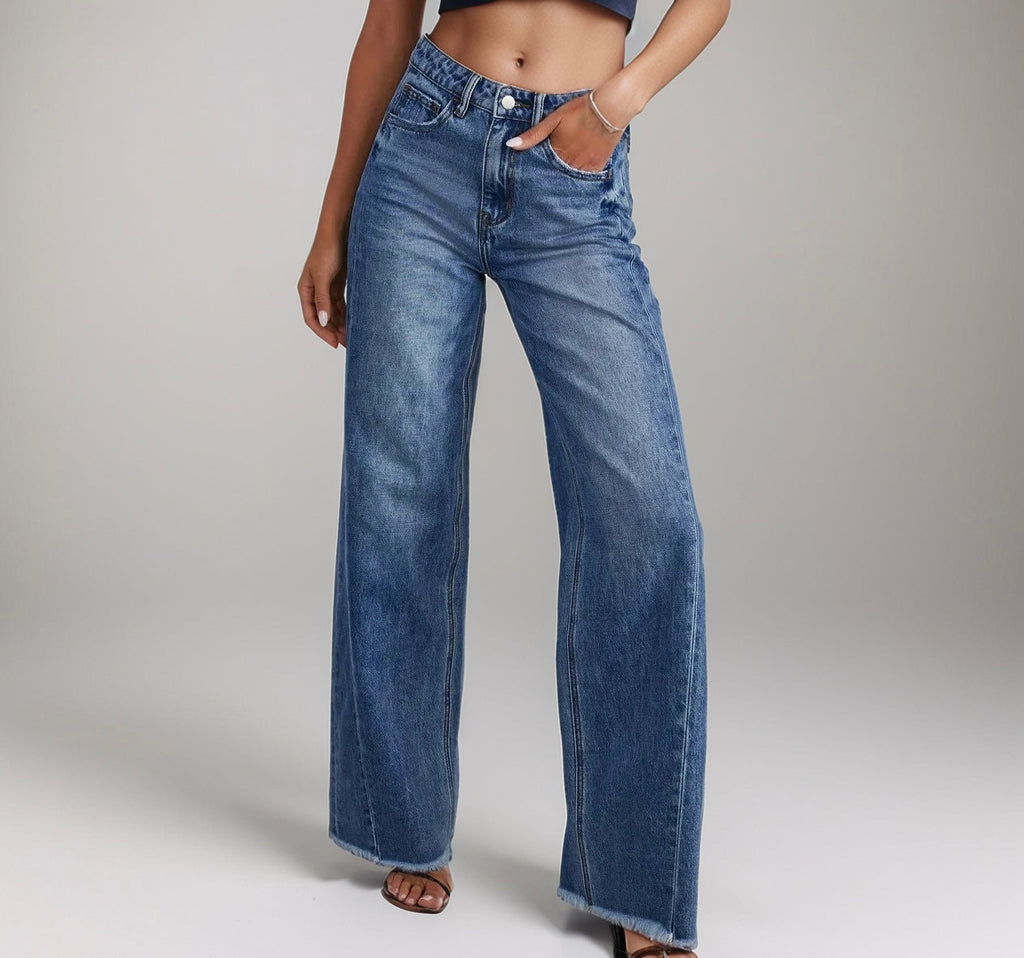 ‏Vintage Edge Wide-Leg Jeans