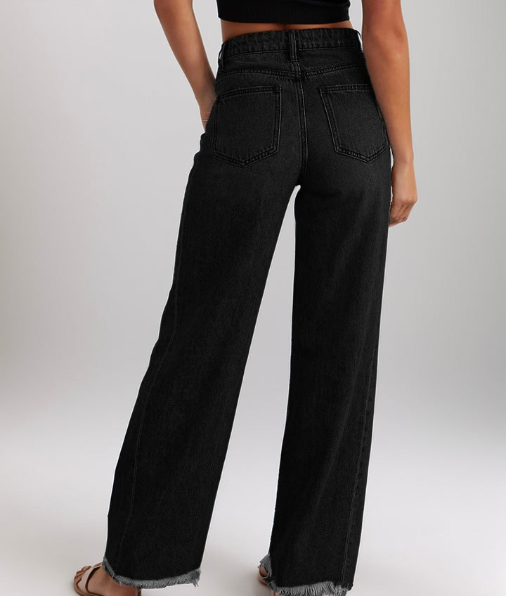 ‏Urban Chic High-Waist Jeans (Black)