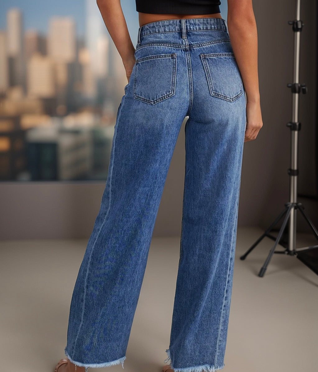 ‏Vintage Edge Wide-Leg Jeans