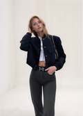 Cropped Fleece Button Jacket