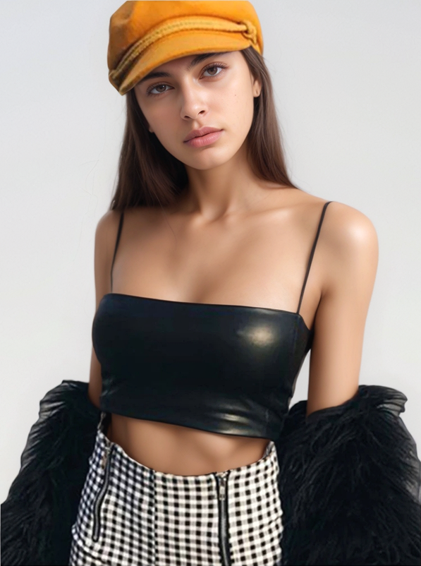 Noir Leather Top