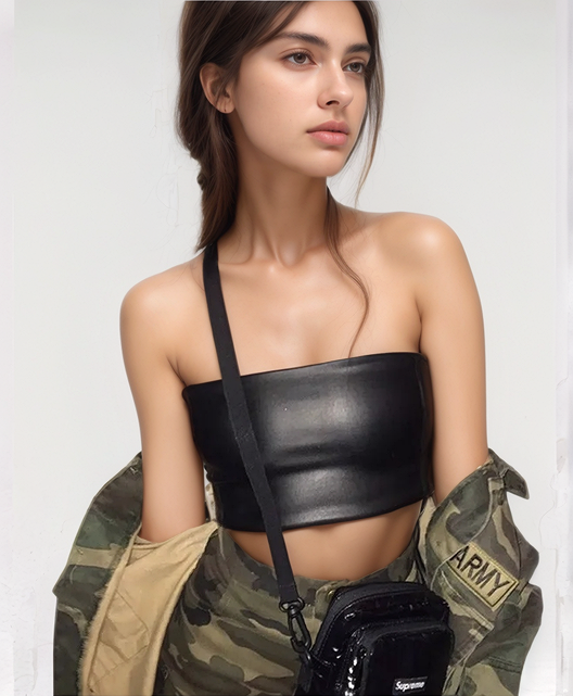 Noir Leather Top