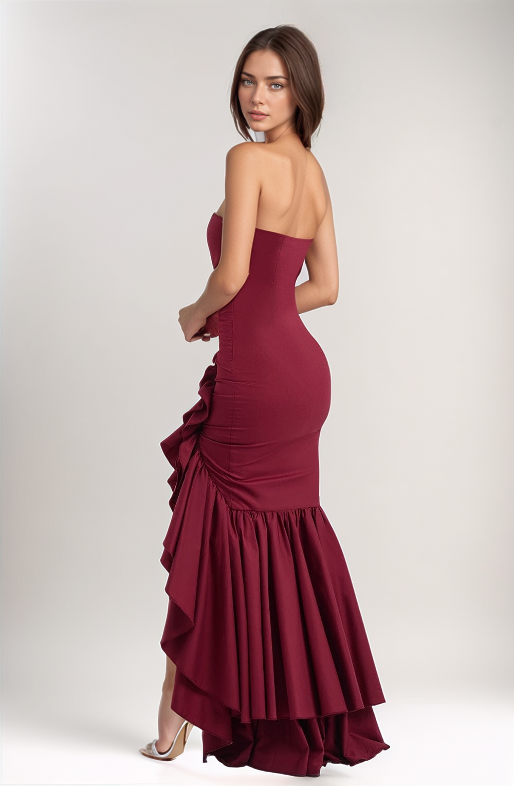 Wine Majesty Evening Dress
