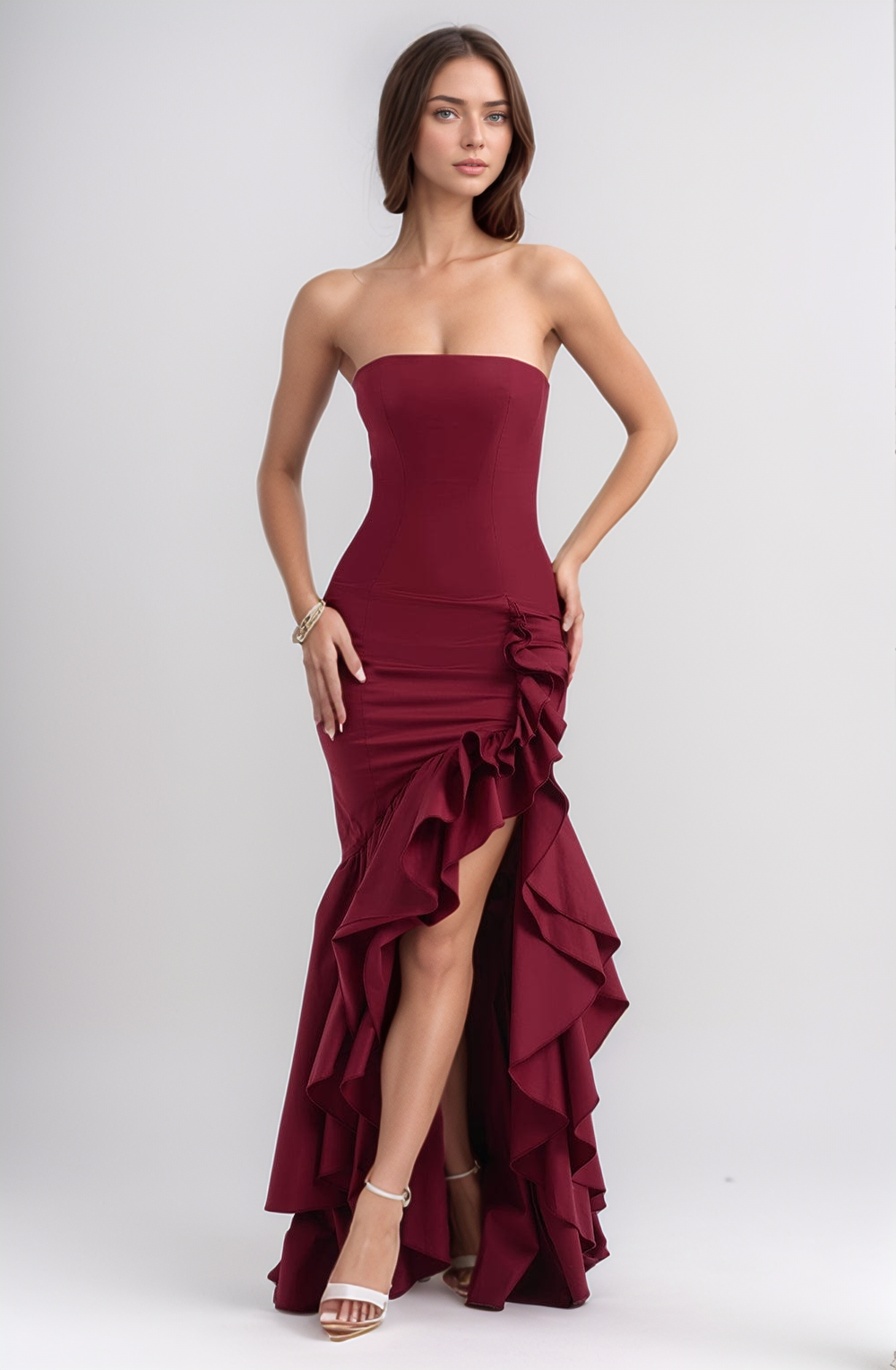 Wine Majesty Evening Dress