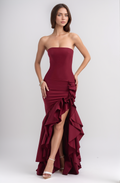 Wine Majesty Evening Dress