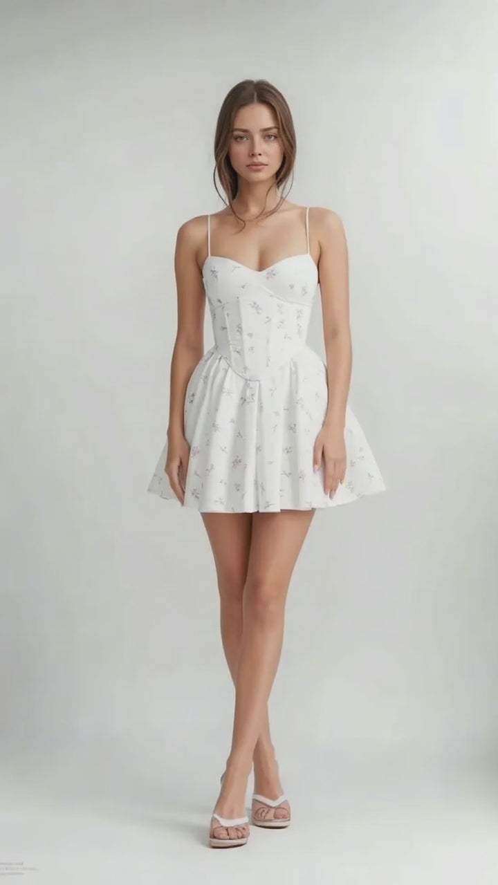 Daisy Charm Floral Mini Dress